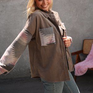 *Boutique New* Corduroy Shirt Jacket Shacket "Canyon Ridge" Southwestern Vibes